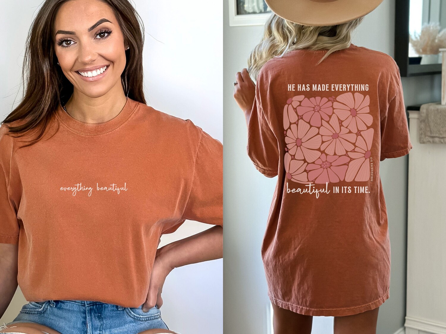 Christian Shirt Bible Verse Gifts for Women He Has Made Everything Beautiful Tee image 5