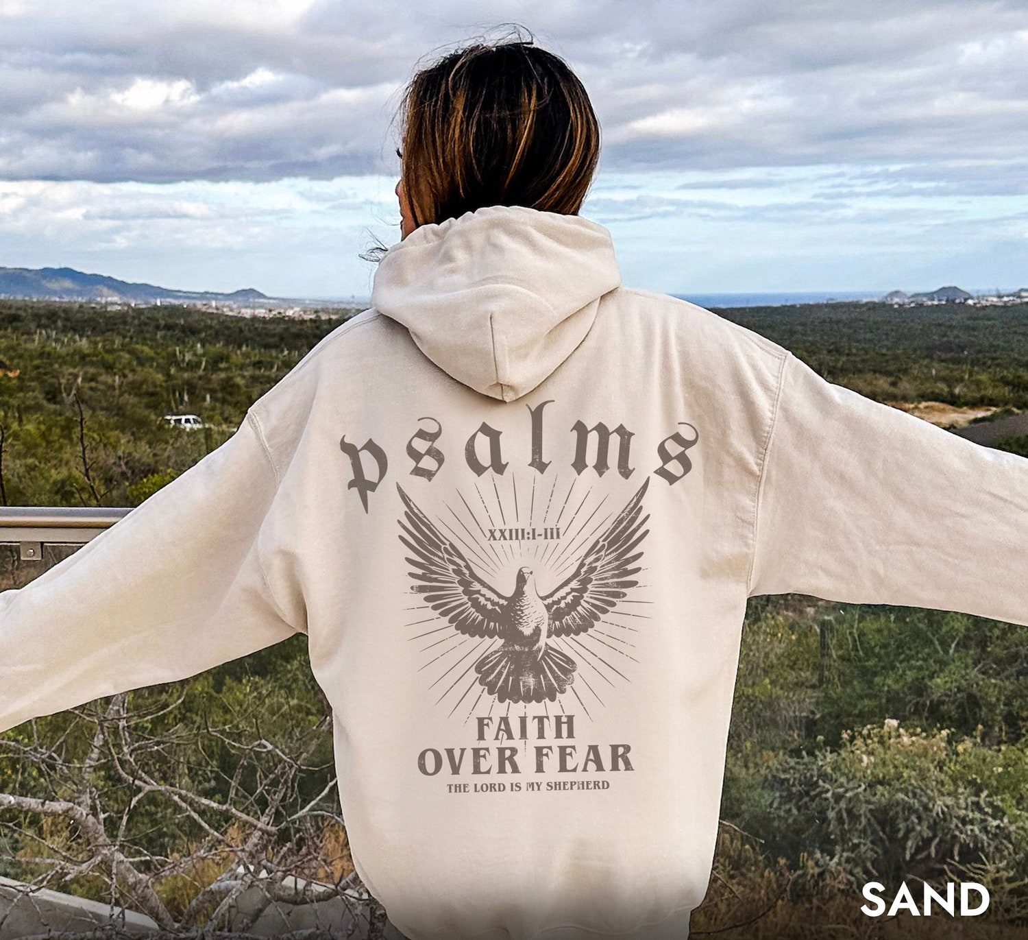 Faith Over Fear Bible Verse Hoodie - Christian Clothing - Motivational Jesus Is King Hoodie image 1