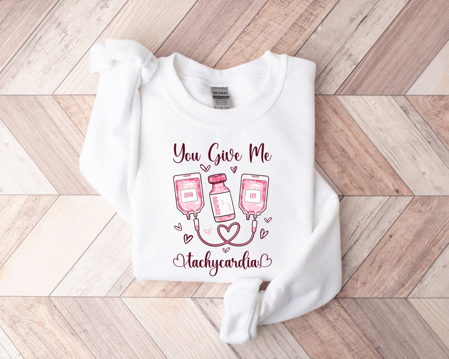 Nurse Valentine's Day Sweatshirt - Pharmacy Tech Shirt - Tachycardia Pharmacist Gift - RN Valentine Shirt image 2