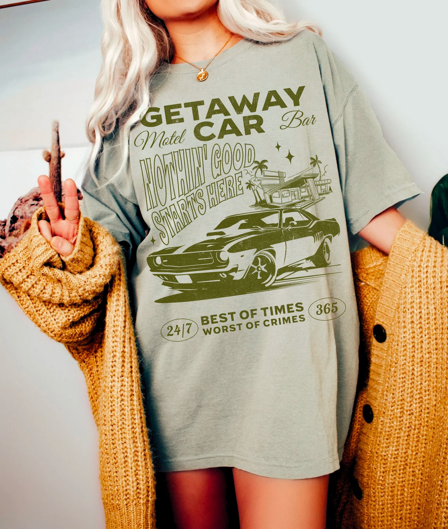 Getaway Car Taylor Swift Shirt | Reputation Tour Tee | Groovy Beach Oversized T-Shirt image 1