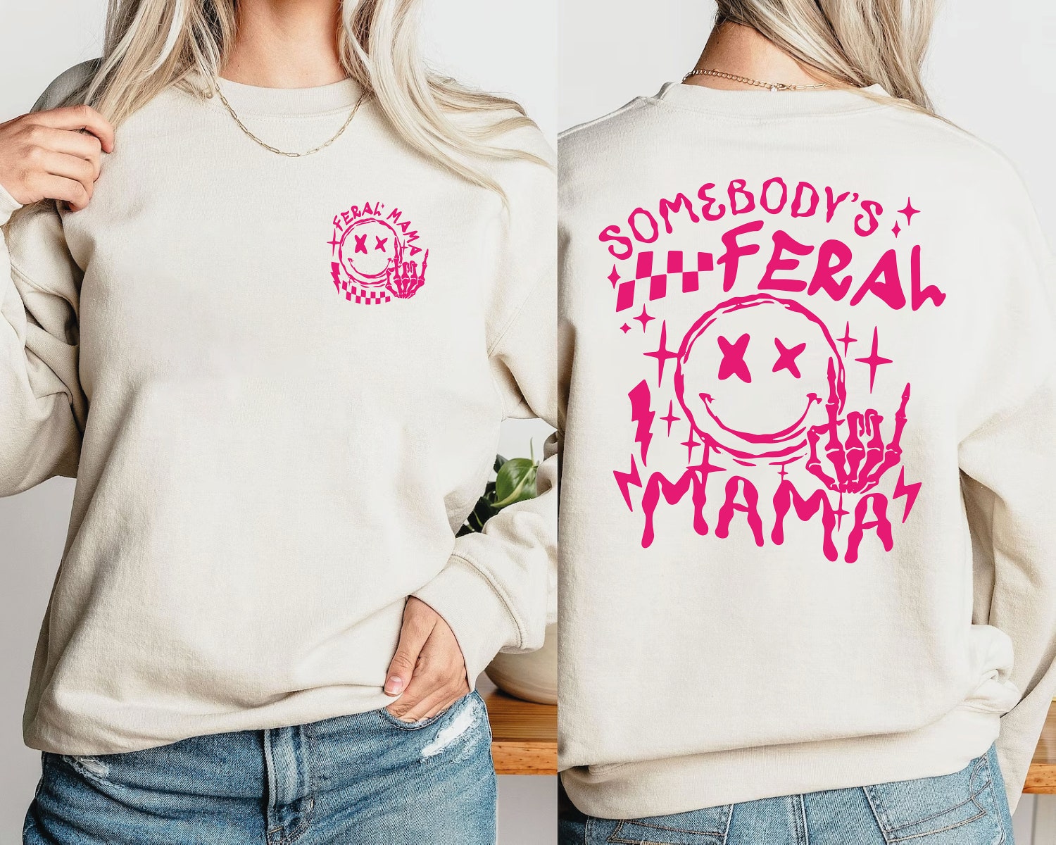 Gift for Feral Mom - Somebody's Feral Mama Shirt - Trendy Sarcastic Mom Life Shirt image 2