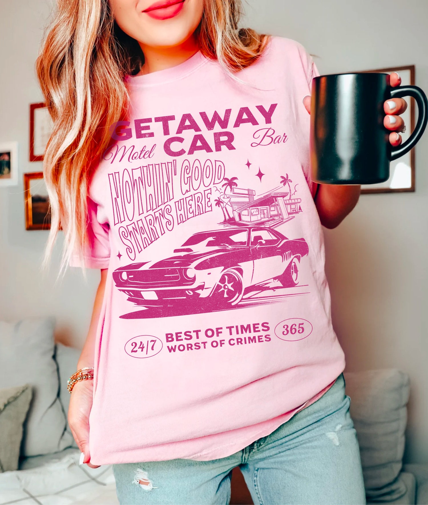 Getaway Car Taylor Swift Shirt | Reputation Tour Tee | Groovy Beach Oversized T-Shirt image 2