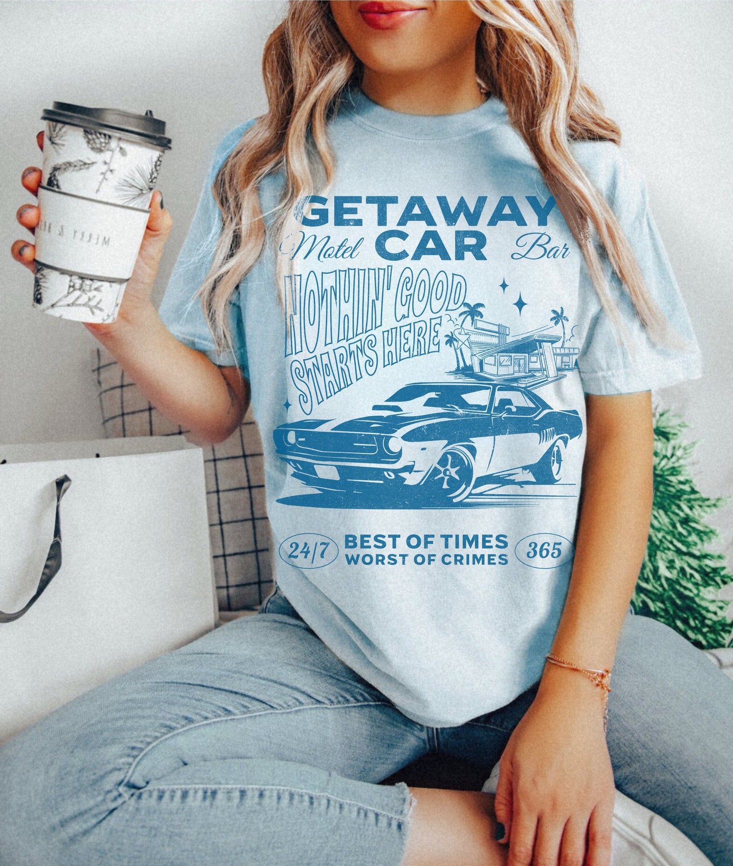 Getaway Car Taylor Swift Shirt | Reputation Tour Tee | Groovy Beach Oversized T-Shirt image 0
