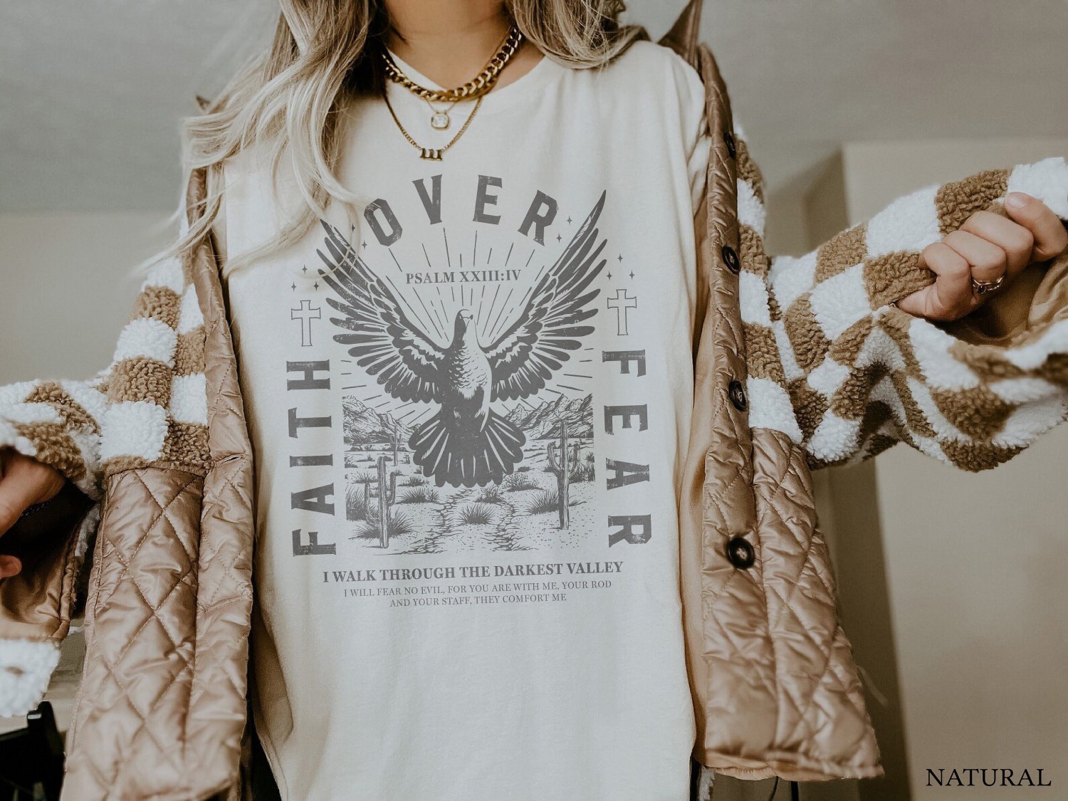 Faith Over Fear Christian Crewneck | Bible Verse Shirt | Faith Based Christian Streetwear image 0