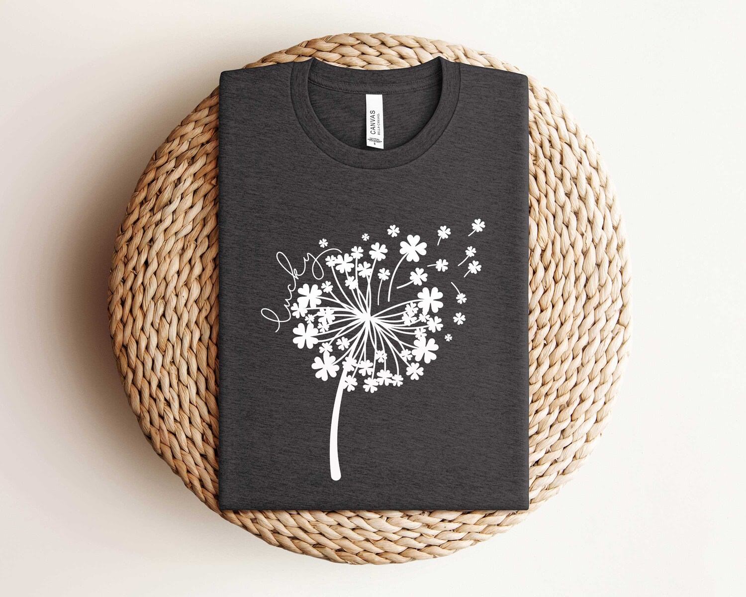 St Patricks Day Dandelion Shamrock Sweatshirt Lucky Clover Shirt Irish Patrick's Day Sweater image 1