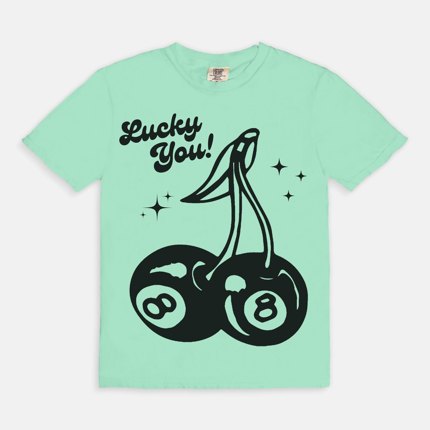 Lucky You Cherry 8 Ball Tee - Graphic Shirt Trendy St. Patrick's Day Aesthetic image 5