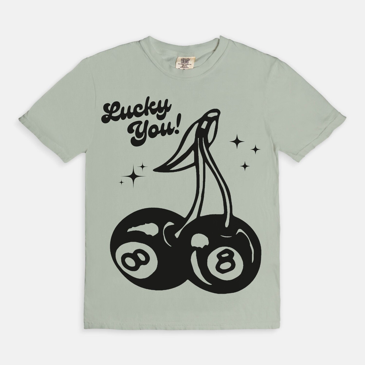 Lucky You Cherry 8 Ball Tee - Graphic Shirt Trendy St. Patrick's Day Aesthetic image 4