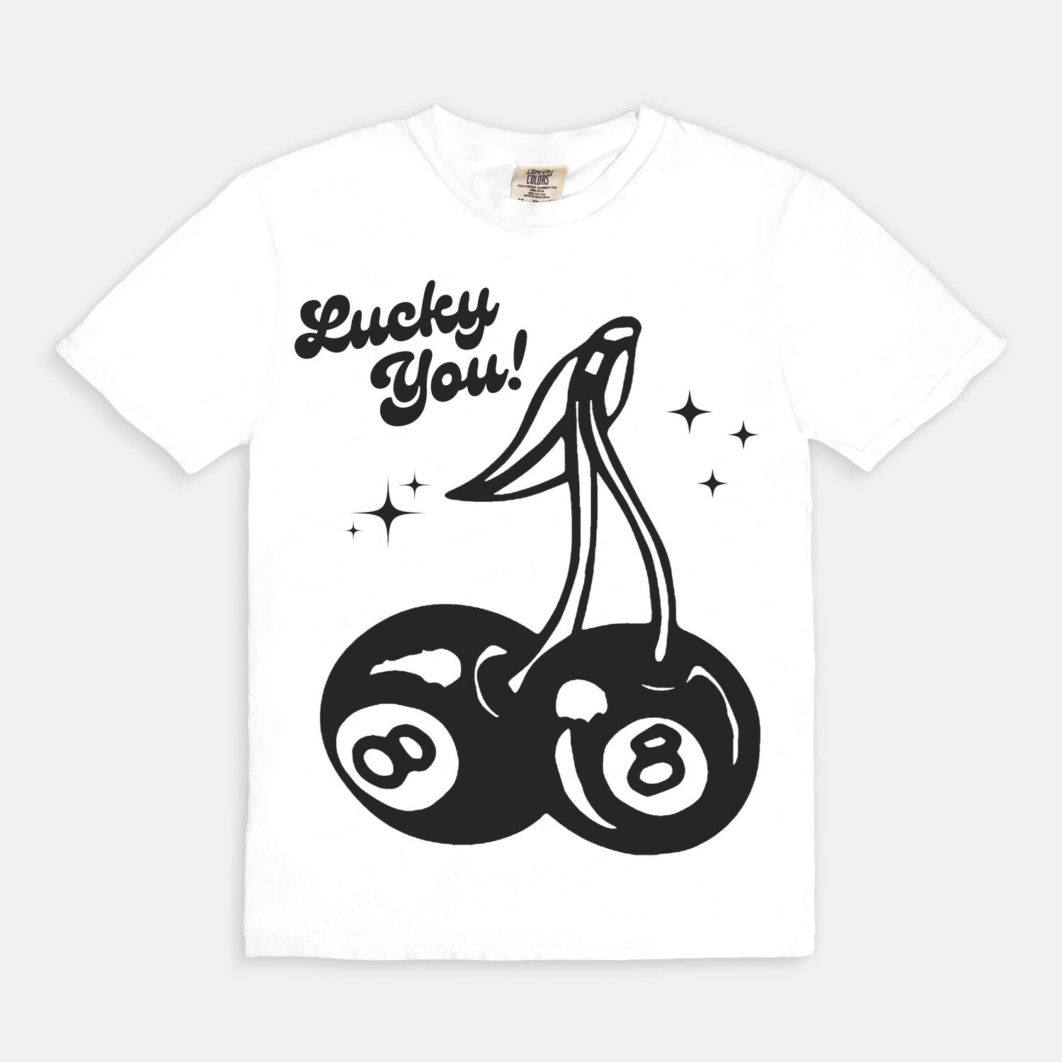 Lucky You Cherry 8 Ball Tee - Graphic Shirt Trendy St. Patrick's Day Aesthetic image 2