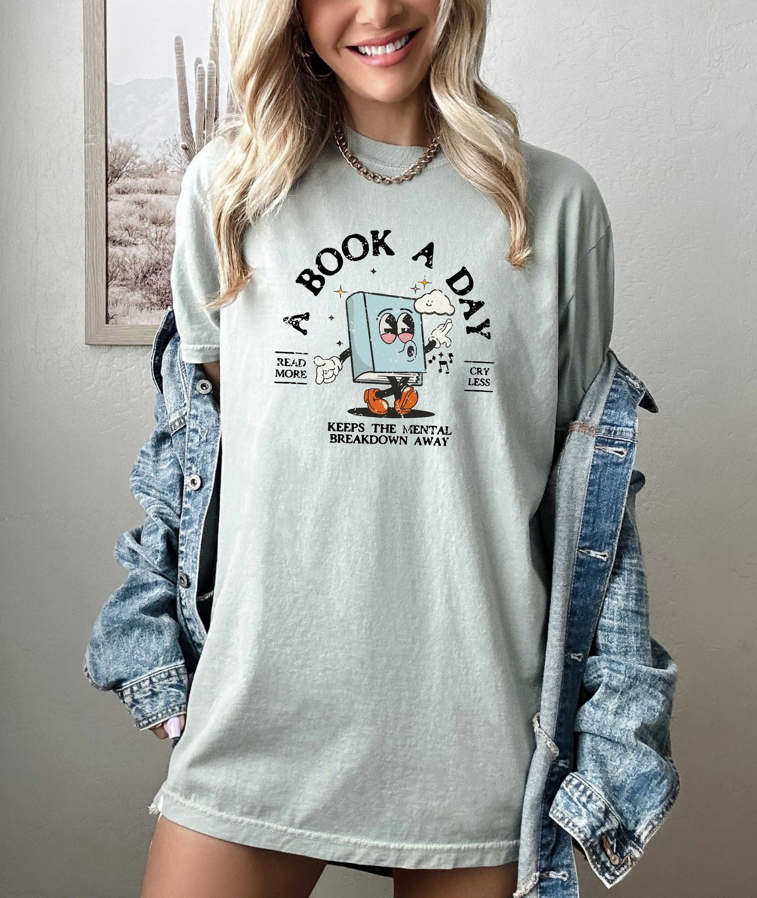 Book Lover Tee | A Book A Day Shirt | Read More Bookish Tee | Mental Health Tee image 5