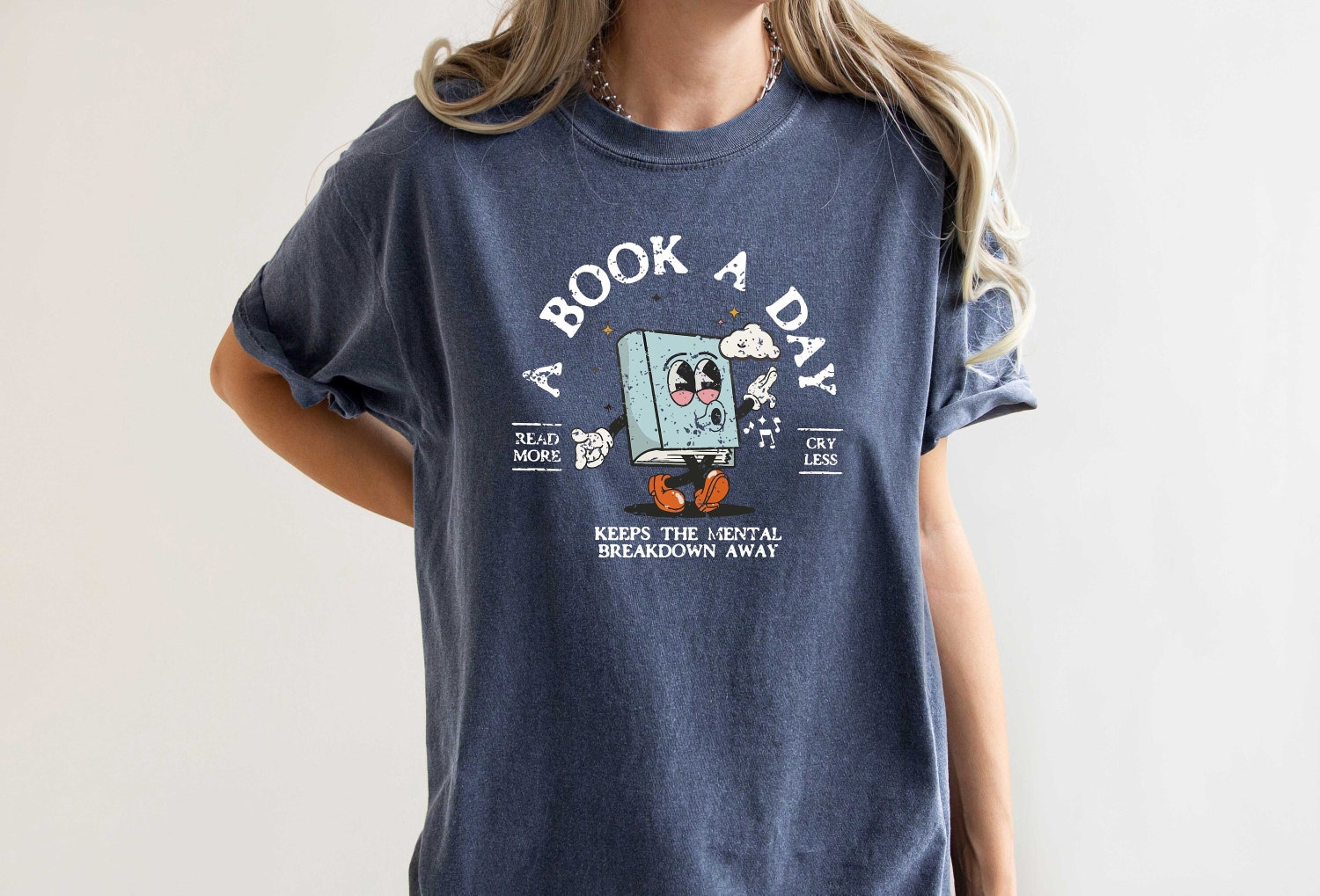 Book Lover Tee | A Book A Day Shirt | Read More Bookish Tee | Mental Health Tee image 0