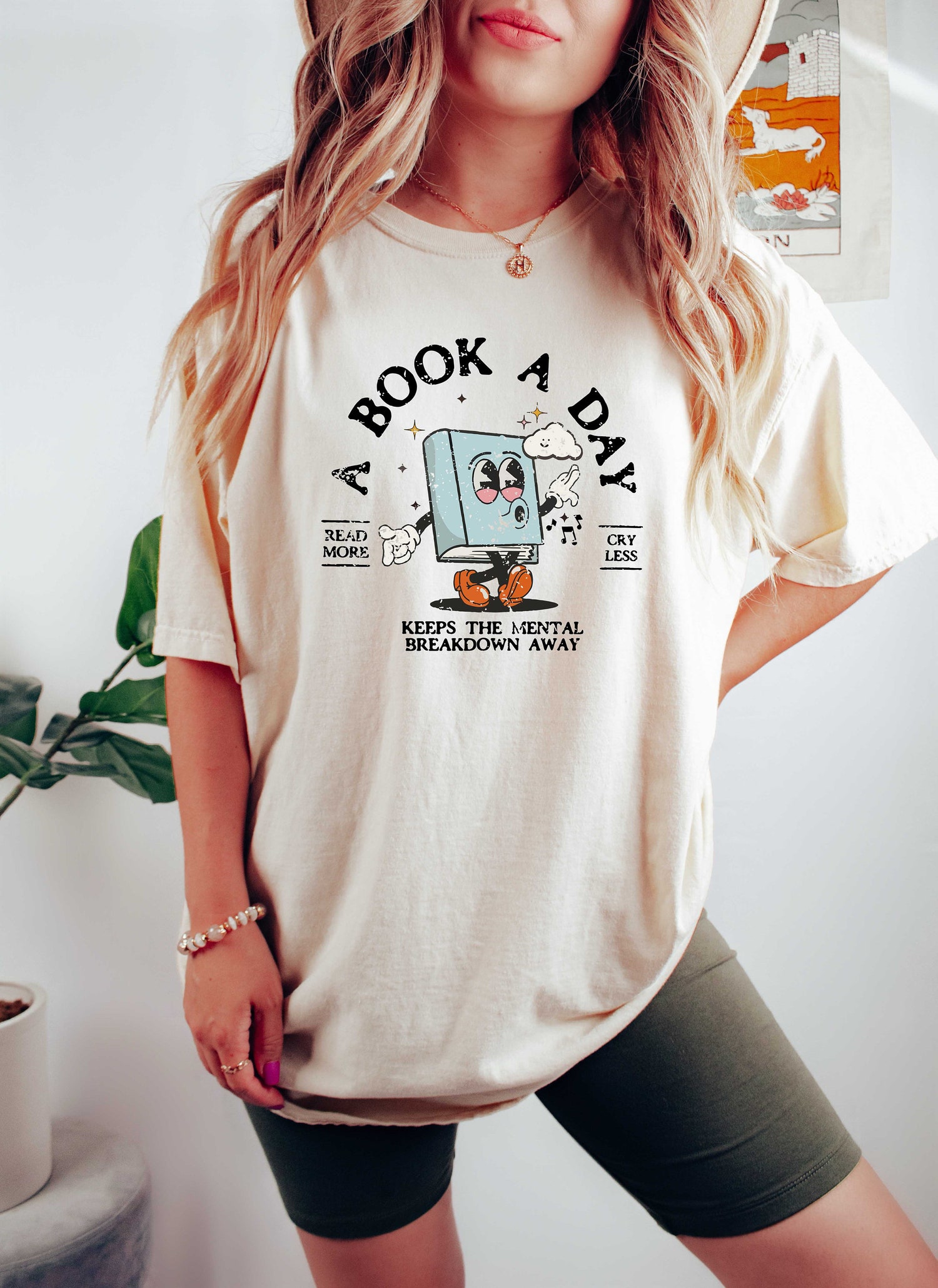 Book Lover Tee | A Book A Day Shirt | Read More Bookish Tee | Mental Health Tee image 2