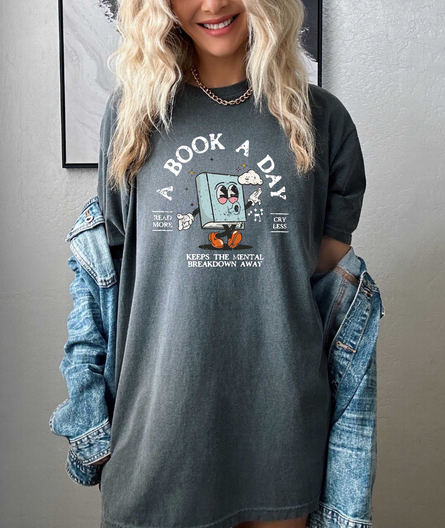 Book Lover Tee | A Book A Day Shirt | Read More Bookish Tee | Mental Health Tee image 8