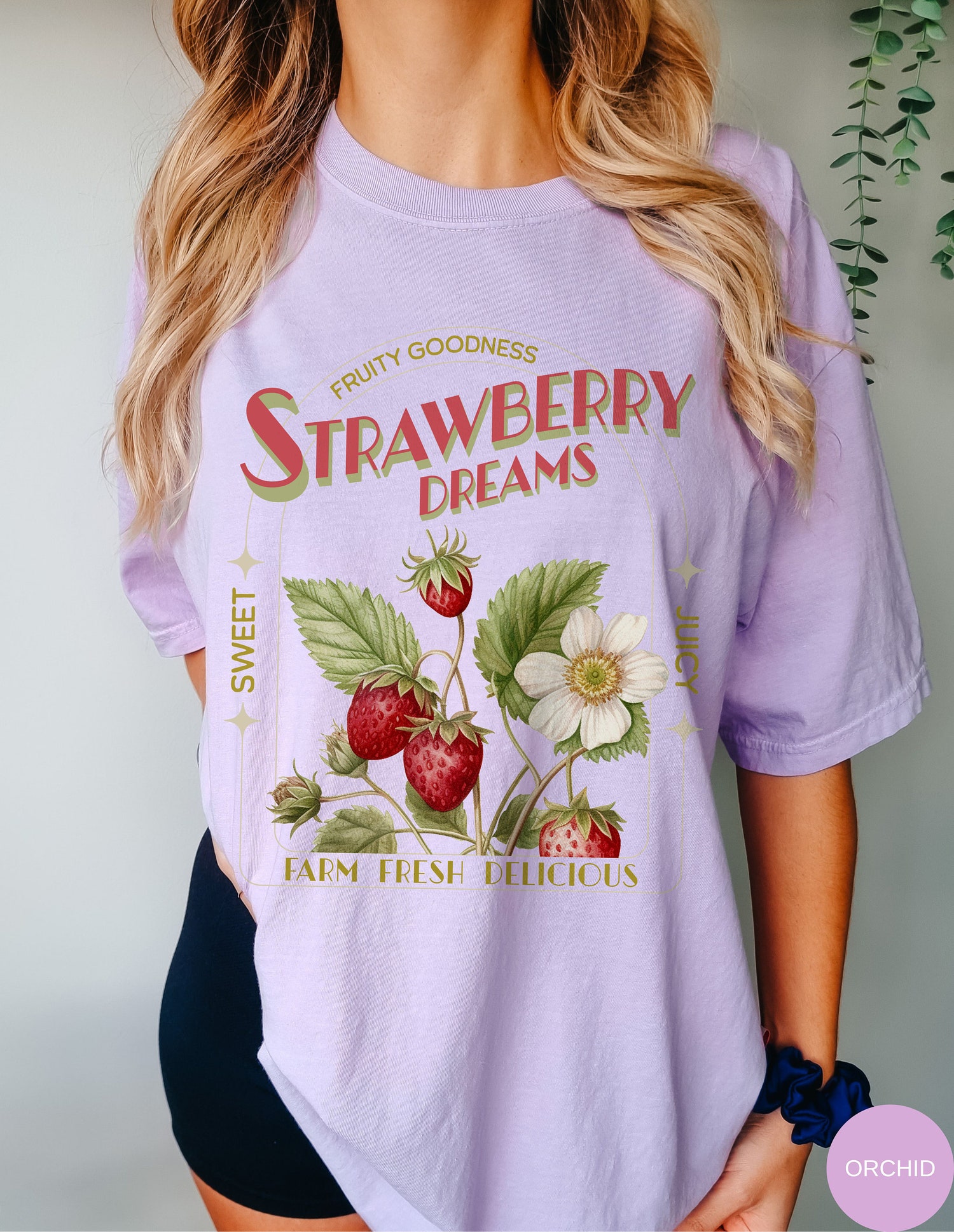 Vintage Inspired Strawberry Dreams T-Shirt - Cute Retro Strawberry Gift for Fruit Lovers image 0