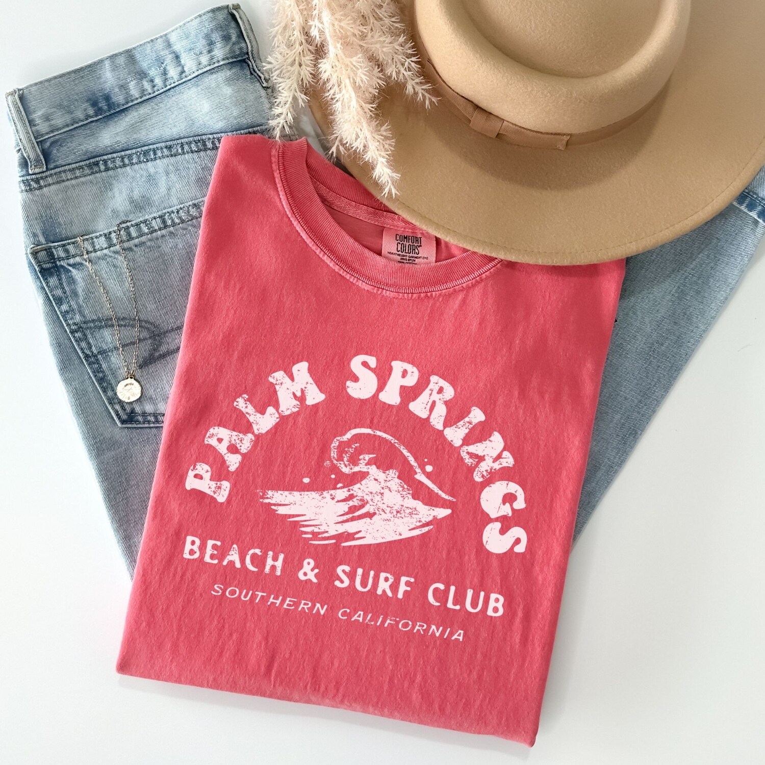 Palm Springs Beach T-Shirt | Trendy Oversized Summer Tee | VSCO Y2K Coconut Girl Style image 3