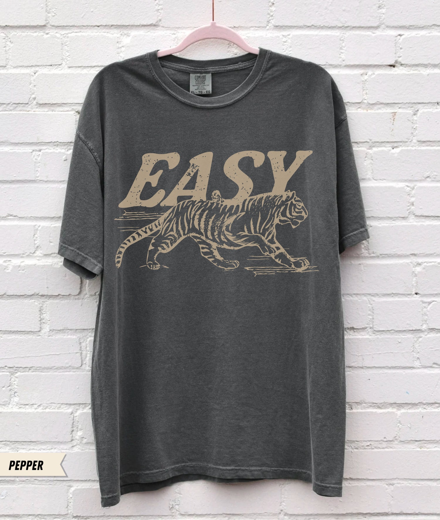 Unisex Easy Tiger Tee - Vintage Shirt - Retro Festival Oversized Boho Clothing image 3