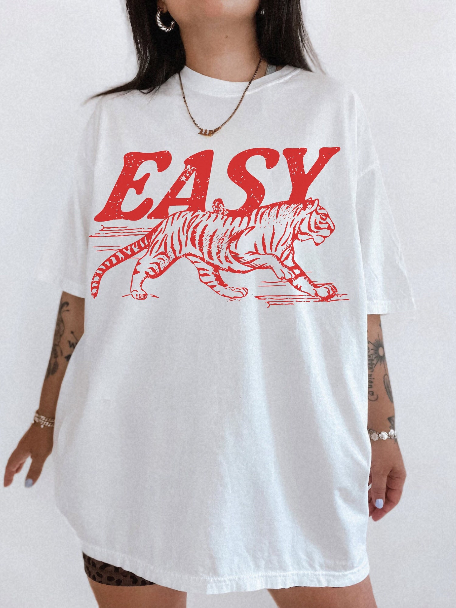 Unisex Easy Tiger Tee - Vintage Shirt - Retro Festival Oversized Boho Clothing image 2