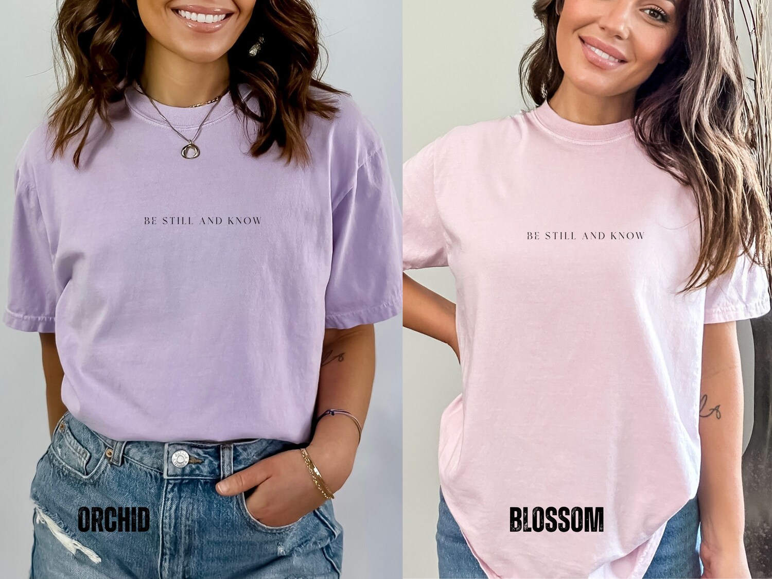 Be Still and Know Christian Comfort Colors Shirt Psalm Scripture Tee Christian Gifts for Women image 6