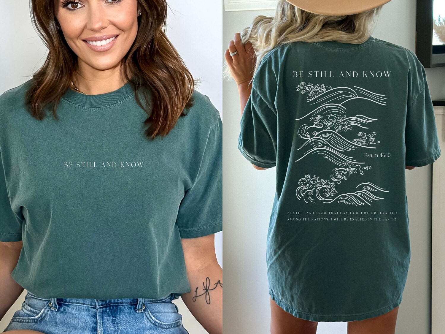 Be Still and Know Christian Comfort Colors Shirt Psalm Scripture Tee Christian Gifts for Women image 0