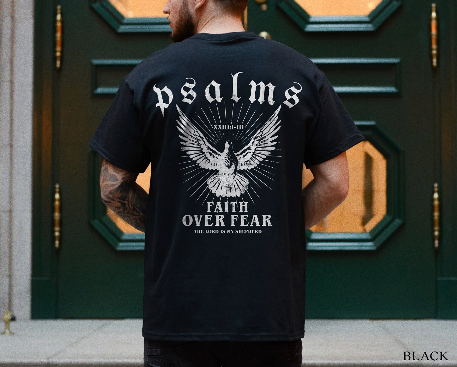 Faith Over Fear Christian Shirt | Bible Verse Shirt | Christian Streetwear Merch image 2