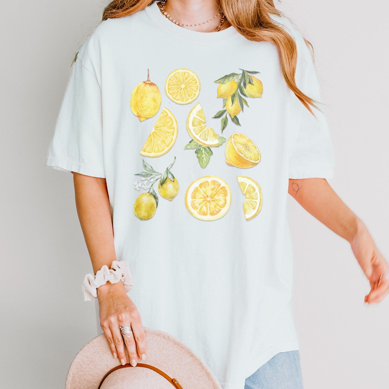 Aesthetic Lemon T-Shirt for Women Vintage Fruit Graphic Tee Boho Style Gift for Her image 4