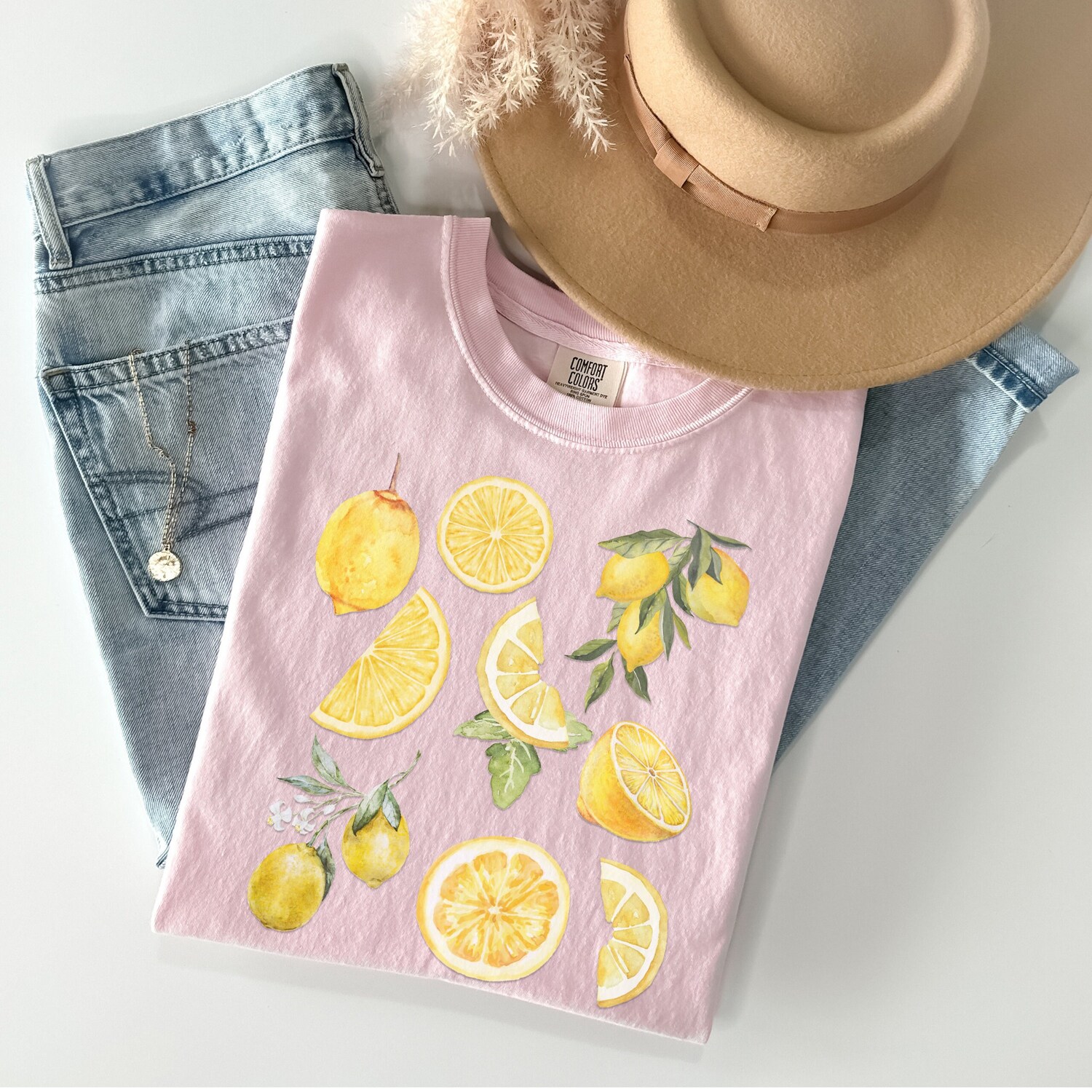 Aesthetic Lemon T-Shirt for Women Vintage Fruit Graphic Tee Boho Style Gift for Her image 6