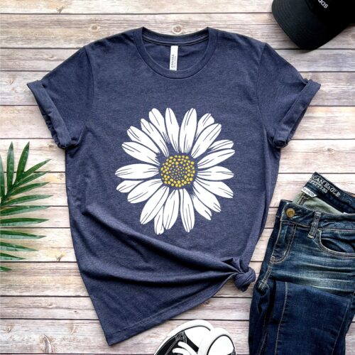 Daisy Wildflower Floral Shirt - Birth Month Flower Gift for Sister - Women's Summer Tee image 0