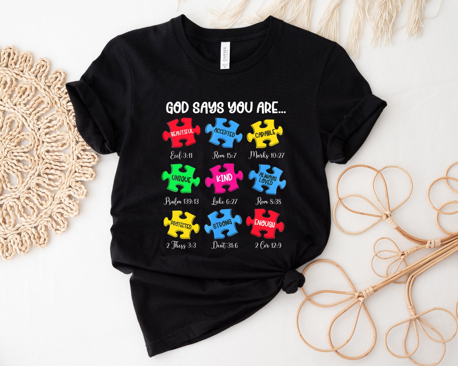 Autism Awareness Christian Shirt | God Says You Are | Autism Support | Autism Mom Gift image 2