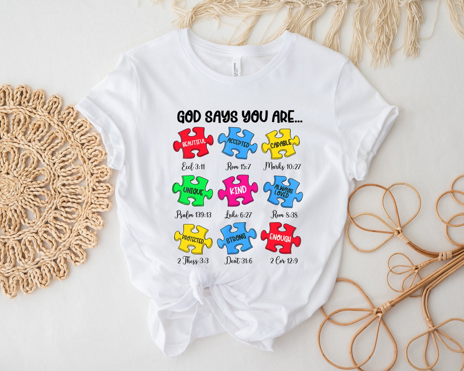 Autism Awareness Christian Shirt | God Says You Are | Autism Support | Autism Mom Gift image 3