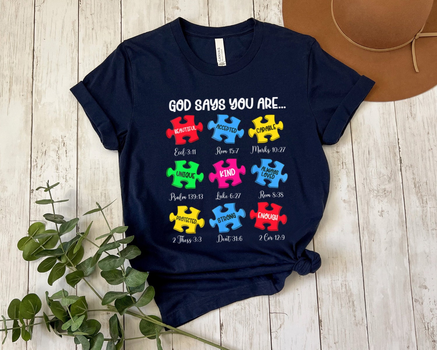 Autism Awareness Christian Shirt | God Says You Are | Autism Support | Autism Mom Gift image 0
