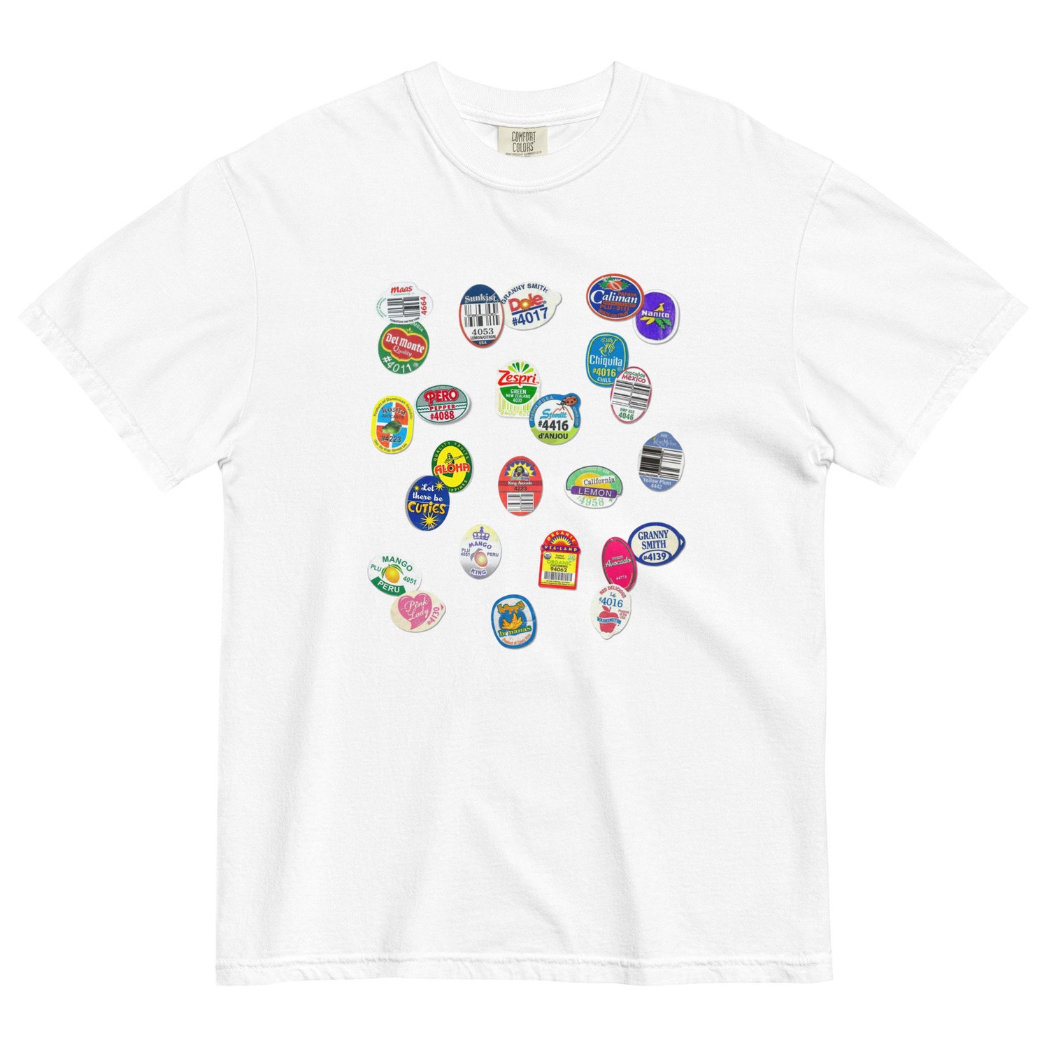 Summer Fruit Sticker Graphic Tee Trendy Casual T-shirt image 7