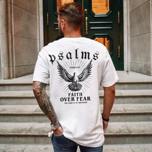 Faith Over Fear Christian Shirt | Bible Verse Shirt | Christian Streetwear Merch image 0