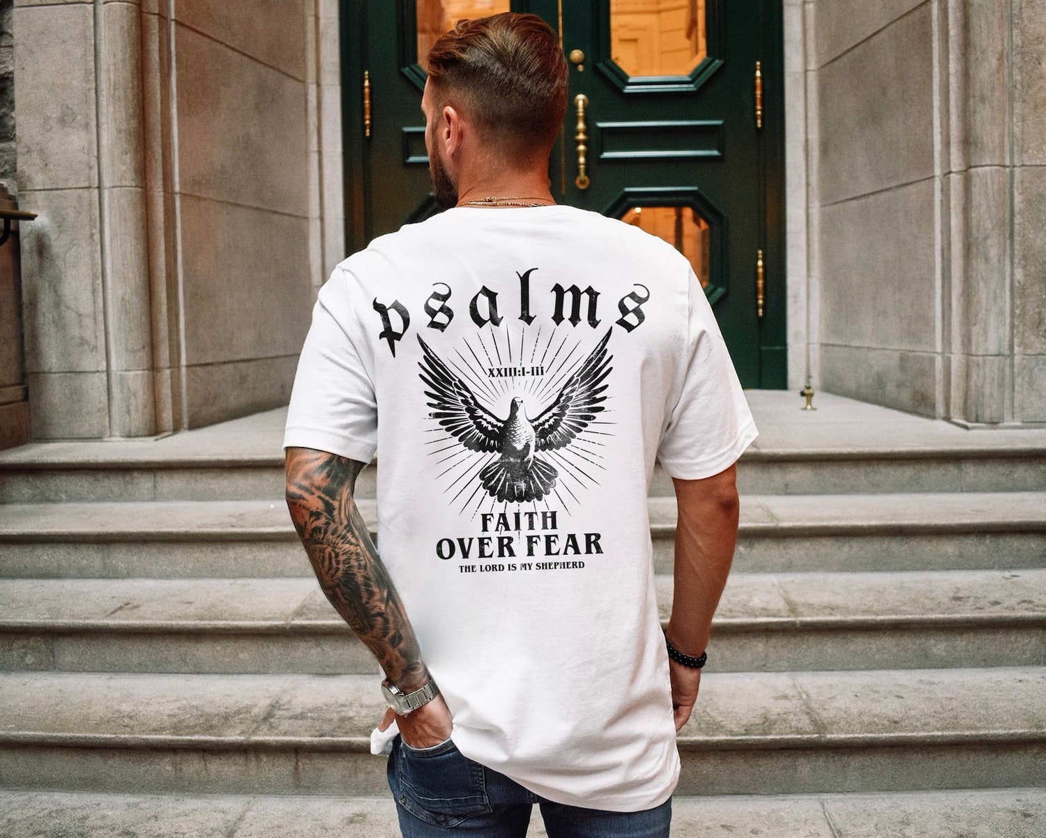 Faith Over Fear Christian Shirt | Bible Verse Shirt | Christian Streetwear Merch image 0