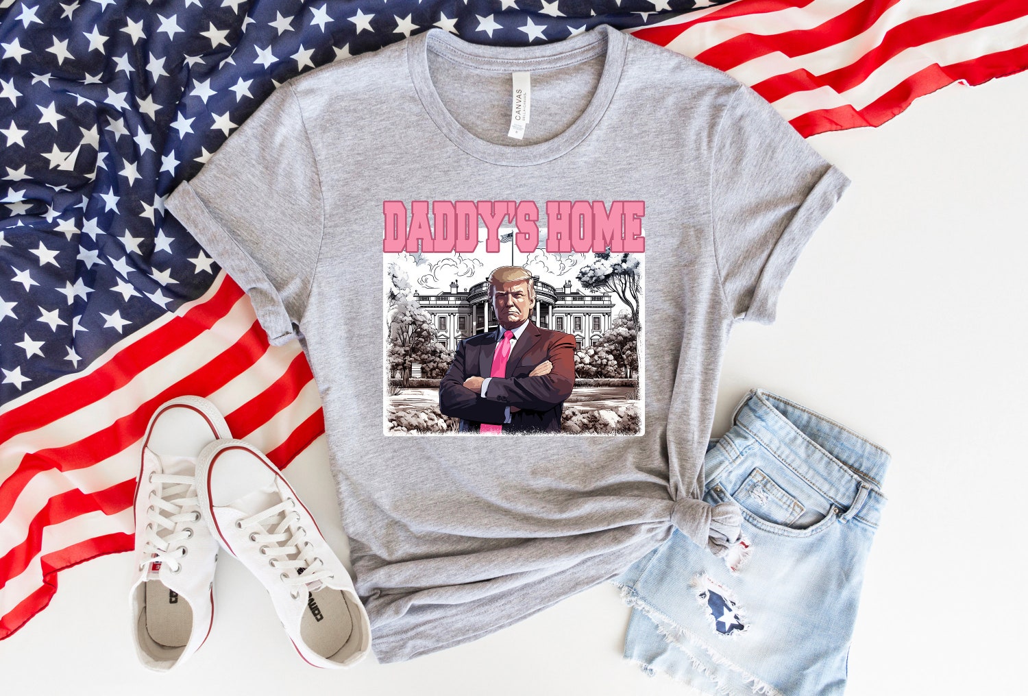 Trump 2024 Daddy's Home Shirt White House Election Tee for Supporters image 4