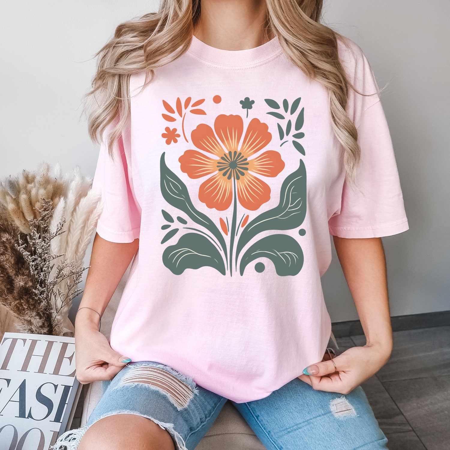 Retro Floral Shirt | Vintage Flower T-Shirt | Plant Lover Gift for Grandma image 5