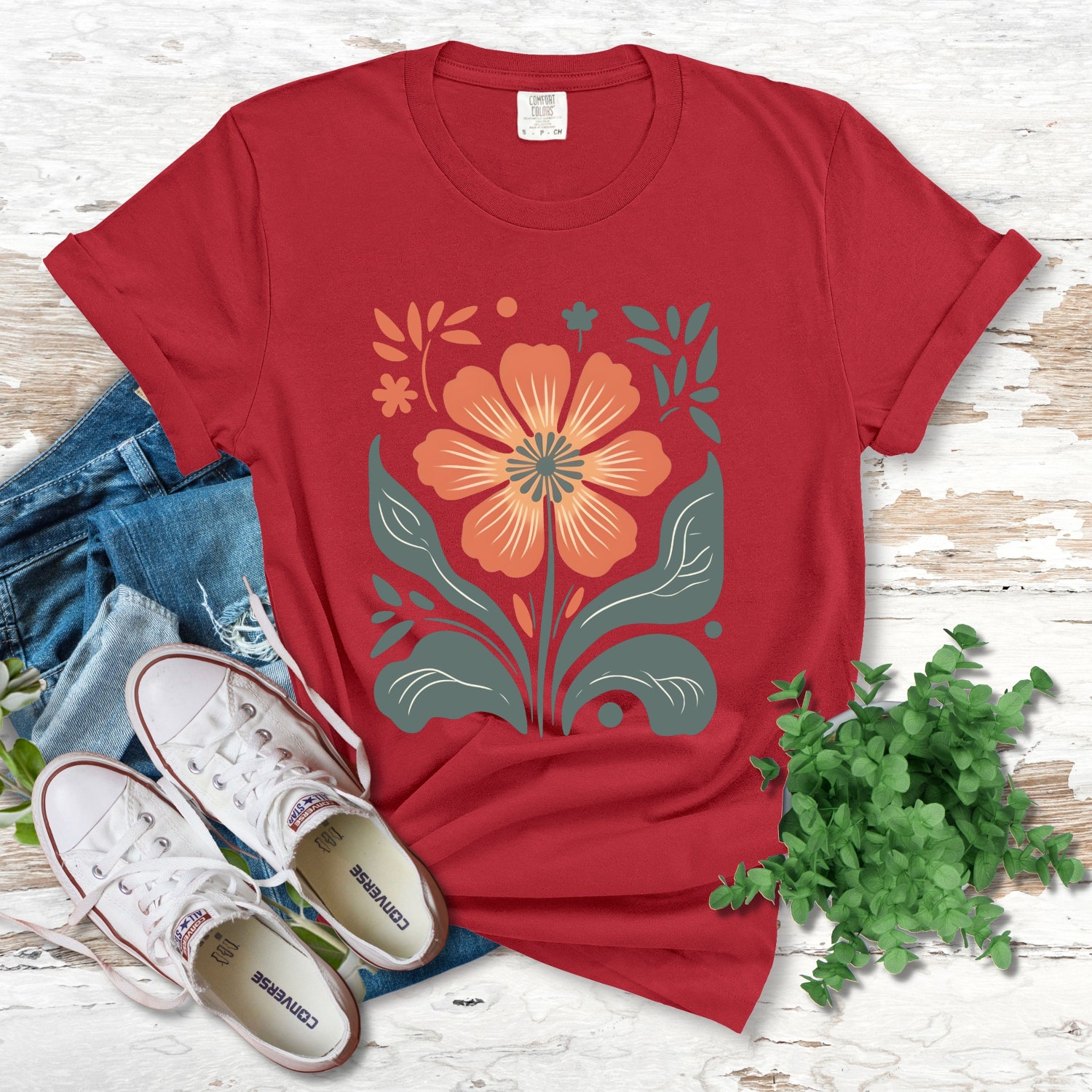 Retro Floral Shirt | Vintage Flower T-Shirt | Plant Lover Gift for Grandma image 6