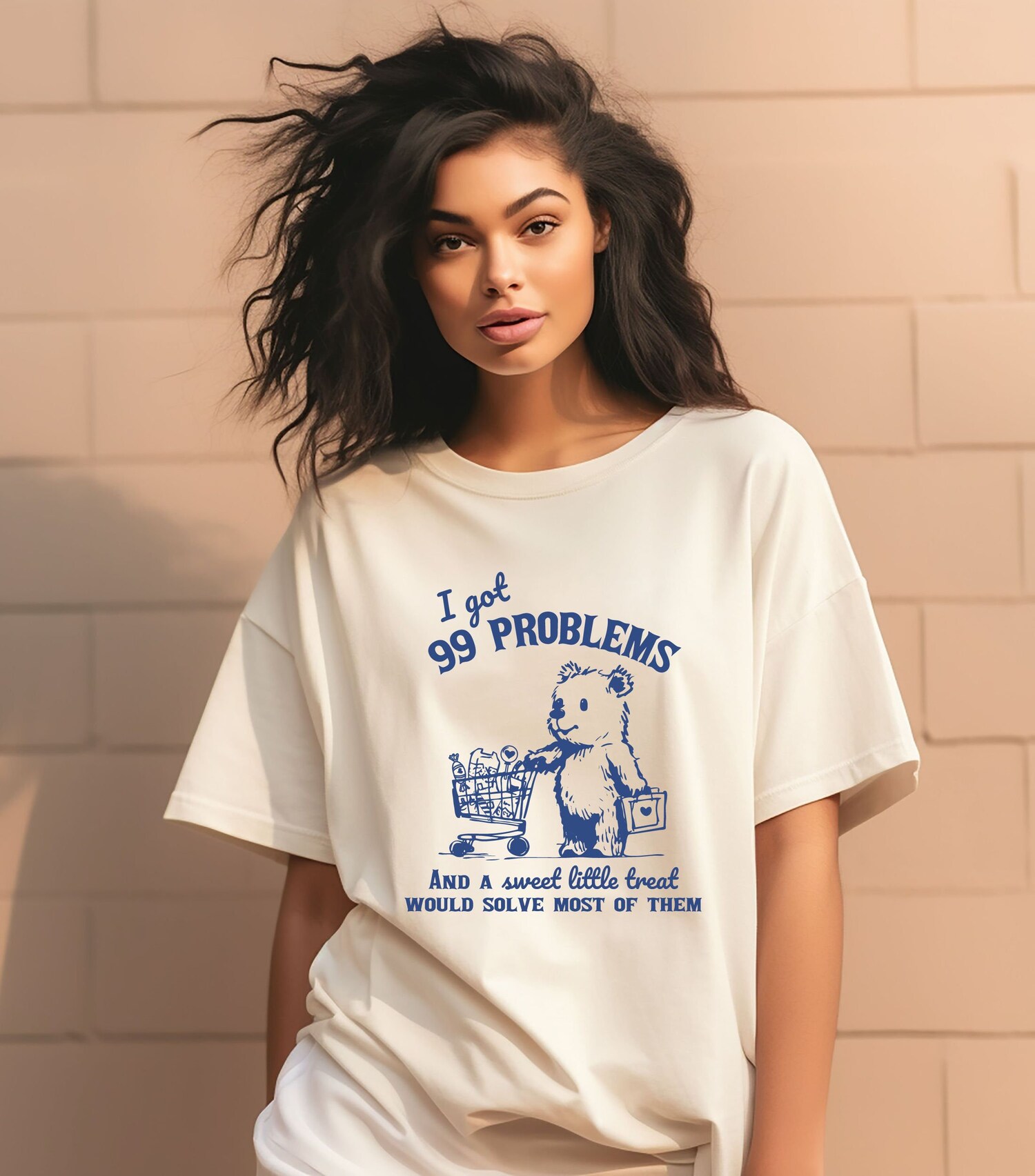 99 Problems Sweet Treat Vintage T-Shirt Funny Sarcastic 90s Retro Unisex Adult Tee image 0
