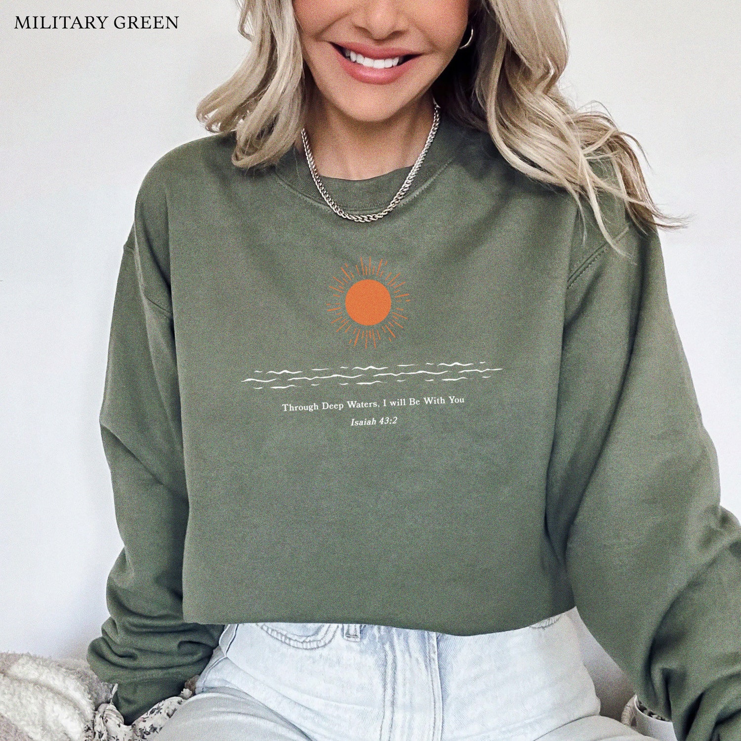 Christian Crewneck Sweatshirt | Sunshine Jesus Shirt | Ocean Inspired Beachy Christian Apparel image 4