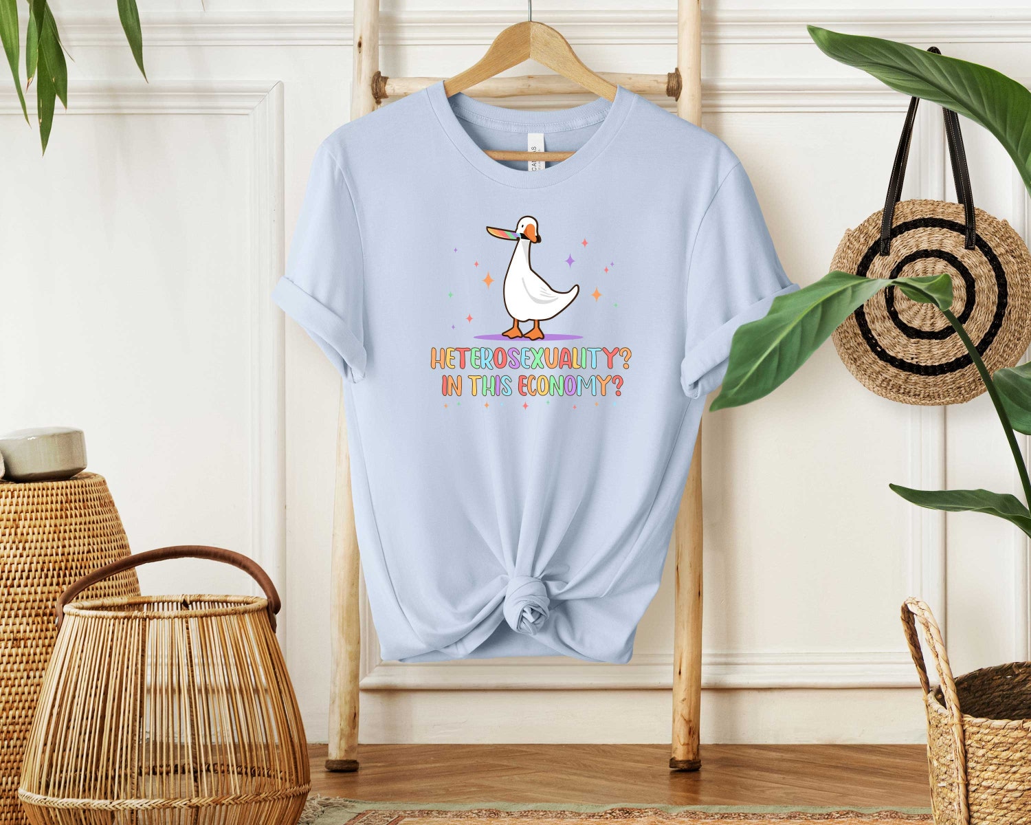 Heterosexual in This Economy T-Shirt | Pride Parade Gift | Equal Rights Lesbian Family Tee image 3