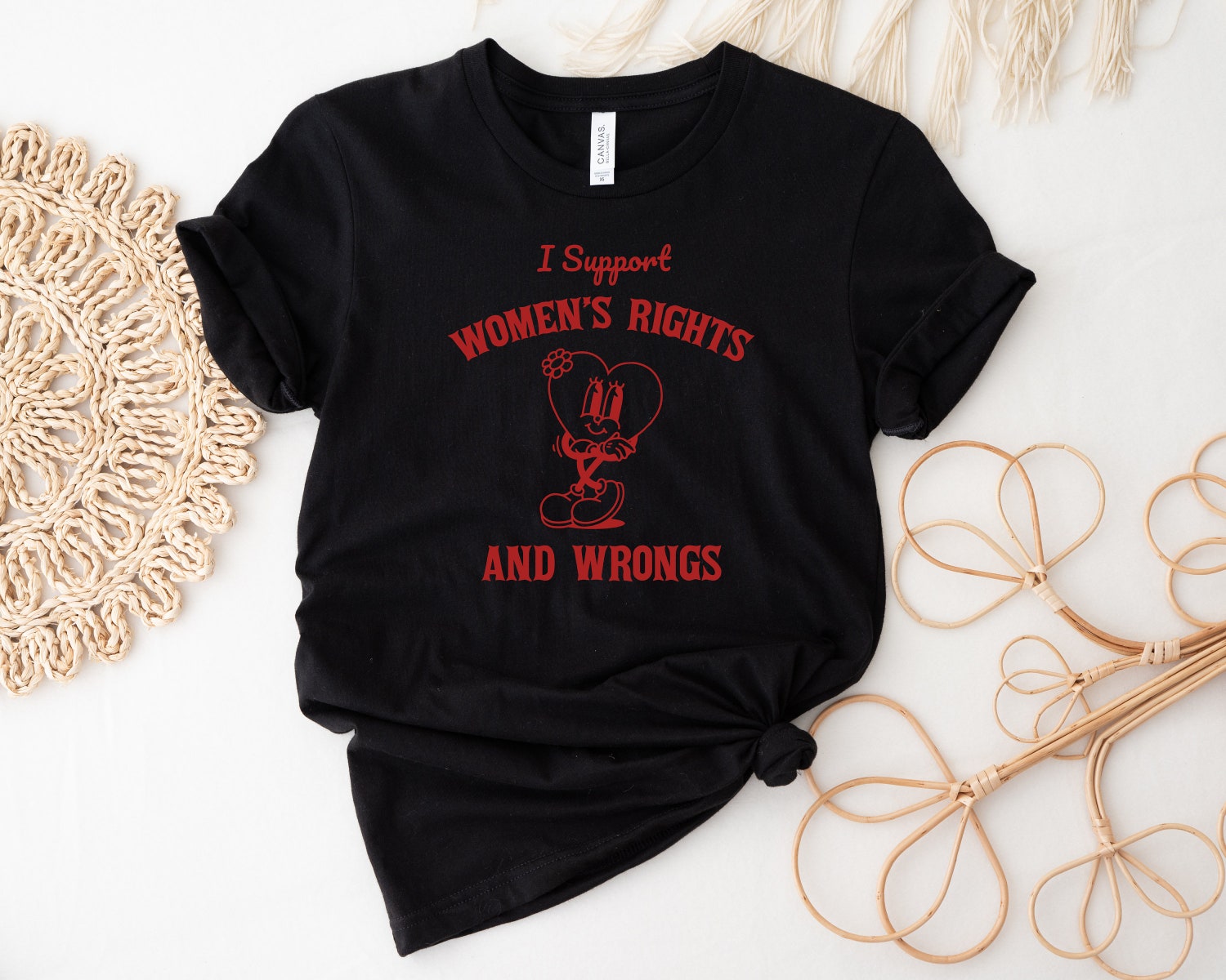 I Support Women’s Rights and Wrongs T-shirt | Feminist Meme Shirt | Women’s Rights Tee image 3