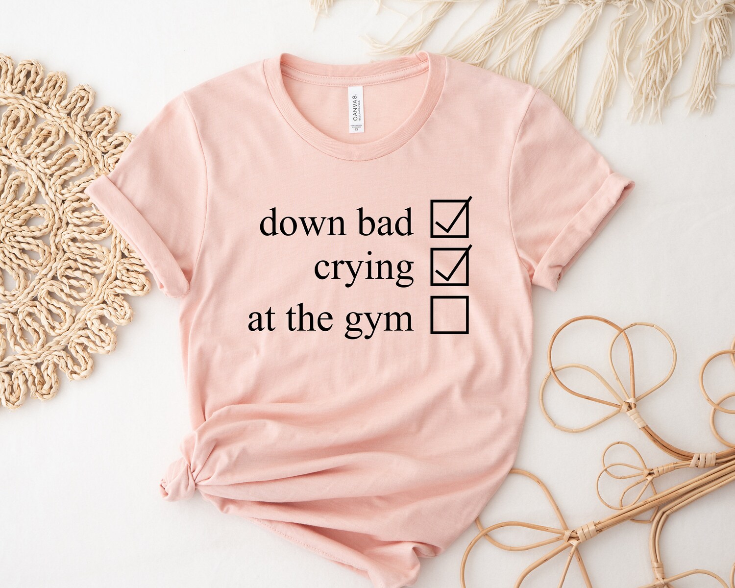 Crying at the Gym Pump Cover Shirt for Women Workout T-Shirt Down Bad Gym Shirt image 3