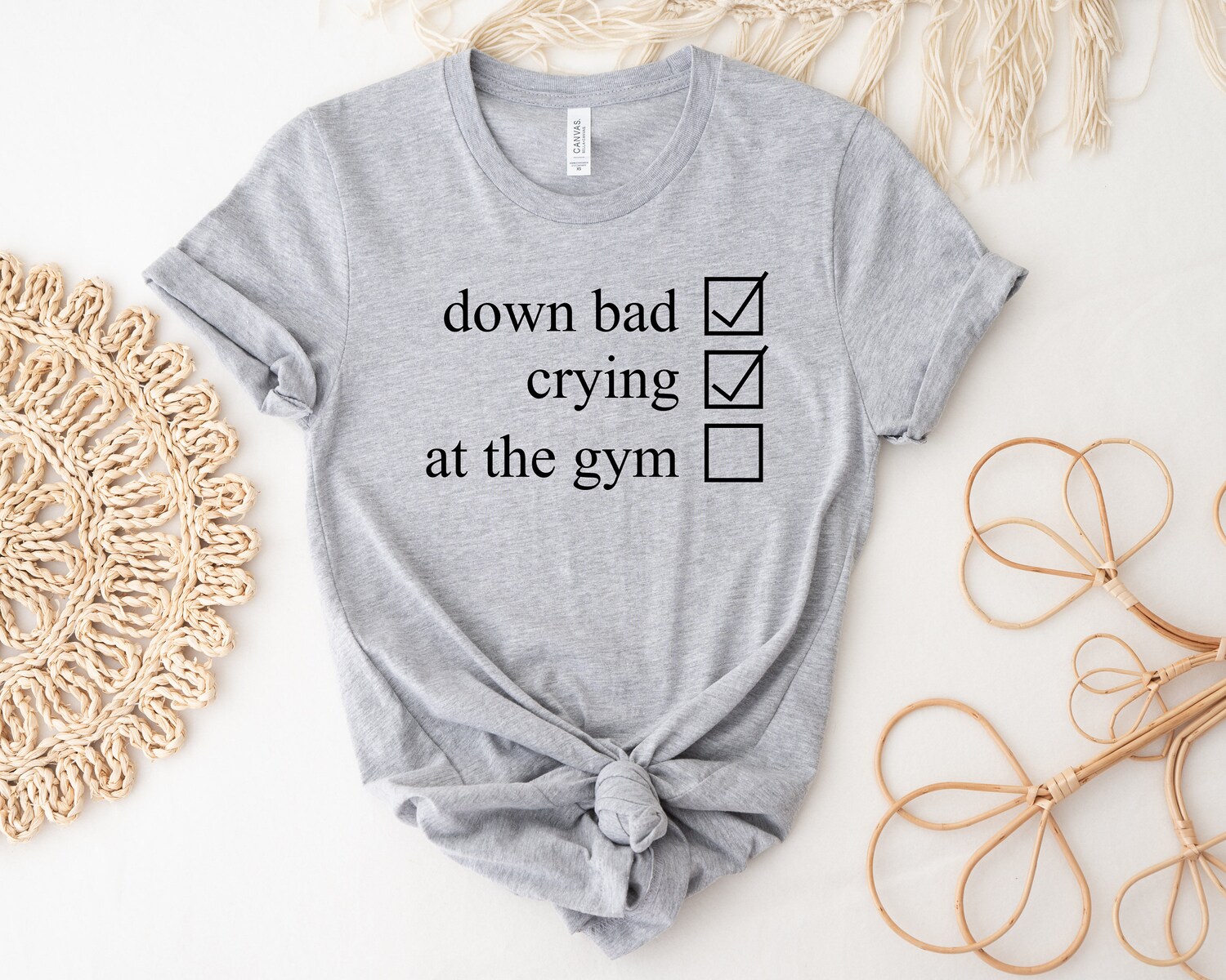 Crying at the Gym Pump Cover Shirt for Women Workout T-Shirt Down Bad Gym Shirt image 2