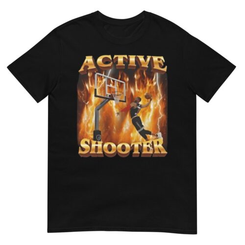 Active Shooter Basketball T-Shirt | Unisex Adult Graphic Tee | Sports Shirt image 0