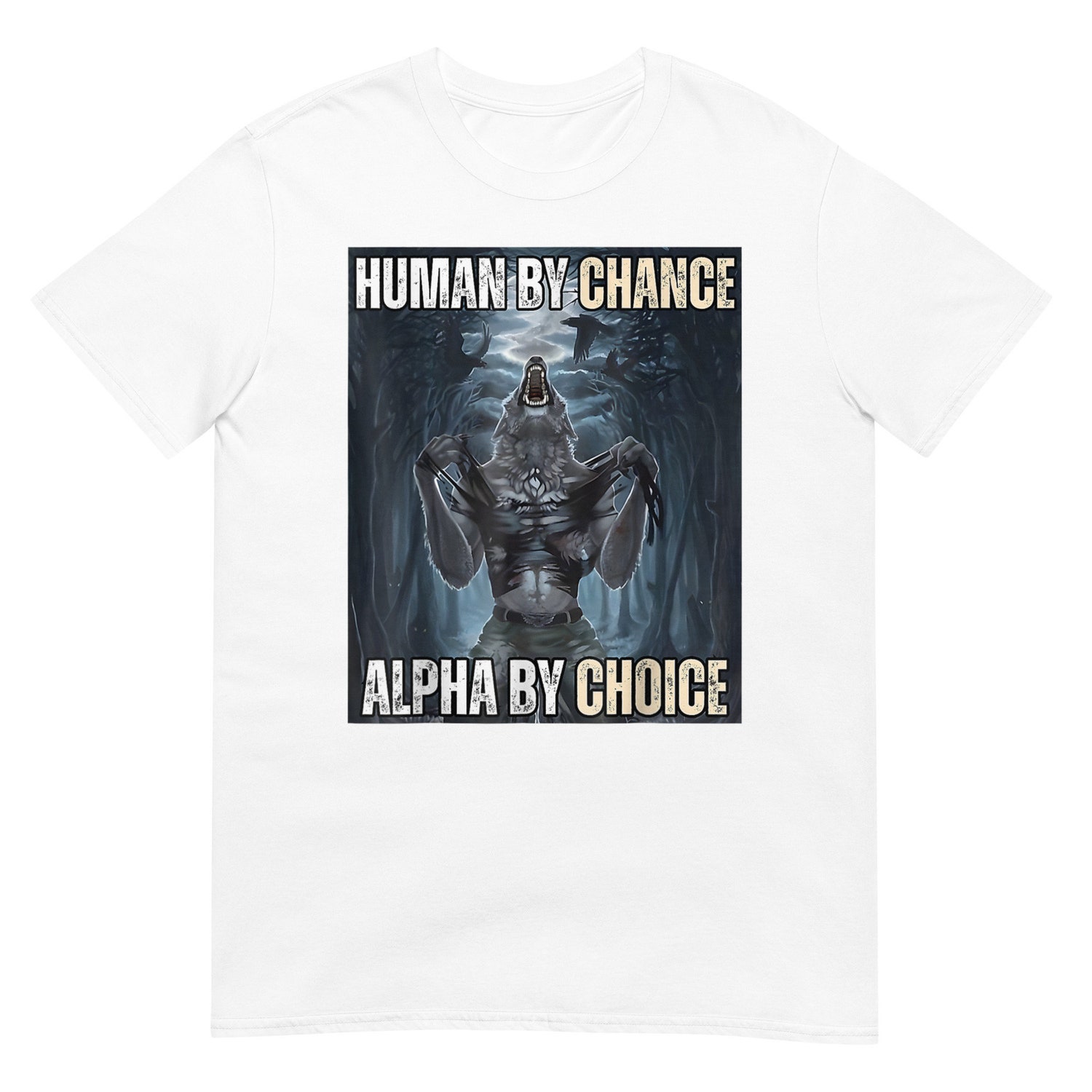 Human By Chance Alpha By Choice T-Shirt - Motivational Graphic Tee image 1