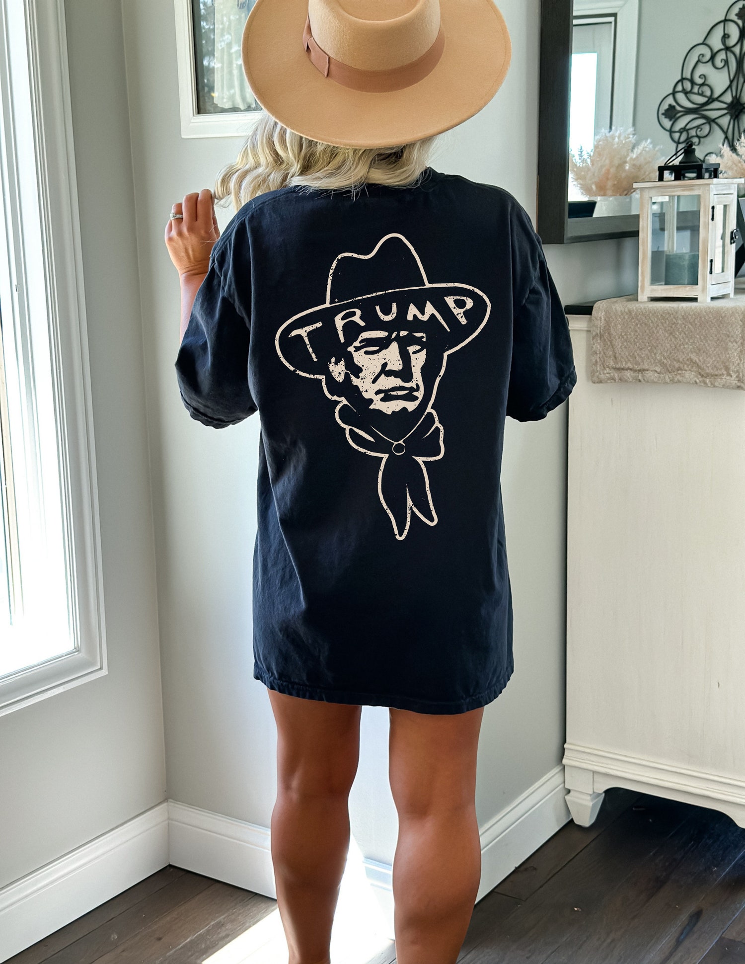 Trump Cowboy T-Shirt Western Donald Trump MAGA Election 2024 Funny Conservative President Tee image 0