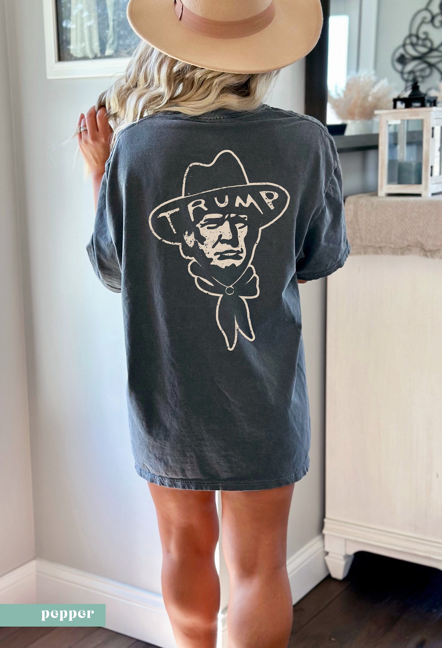 Trump Cowboy T-Shirt Western Donald Trump MAGA Election 2024 Funny Conservative President Tee image 5