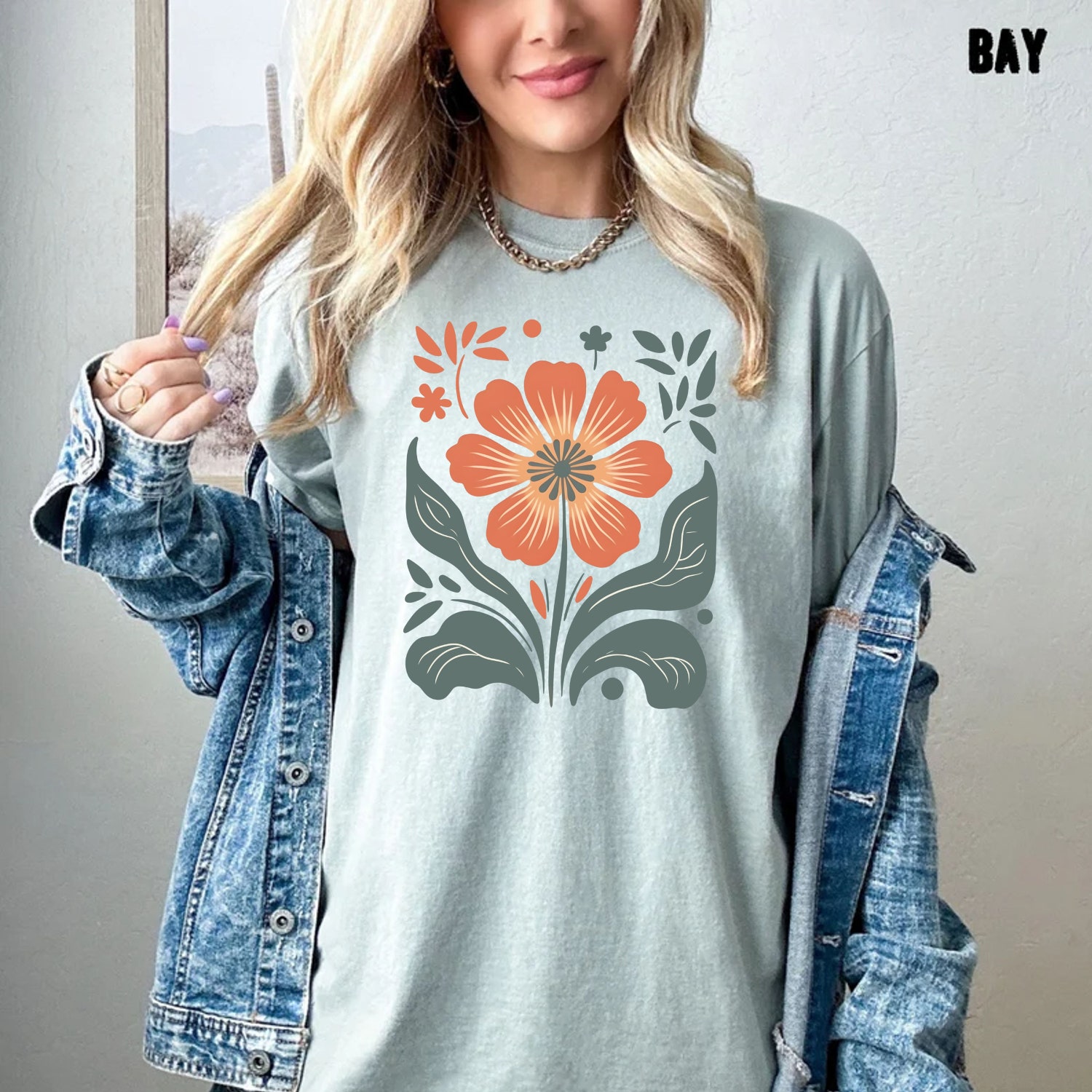 Retro Floral Shirt | Vintage Flower T-Shirt | Plant Lover Gift for Grandma image 3