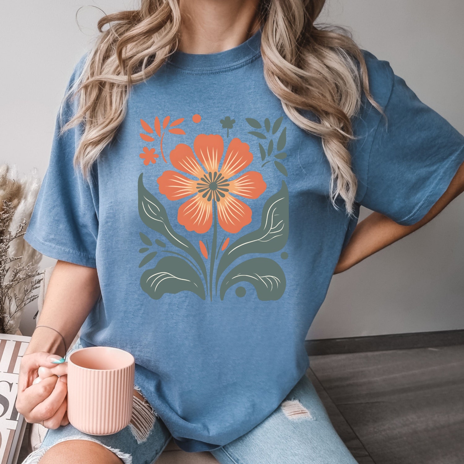 Retro Floral Shirt | Vintage Flower T-Shirt | Plant Lover Gift for Grandma image 4