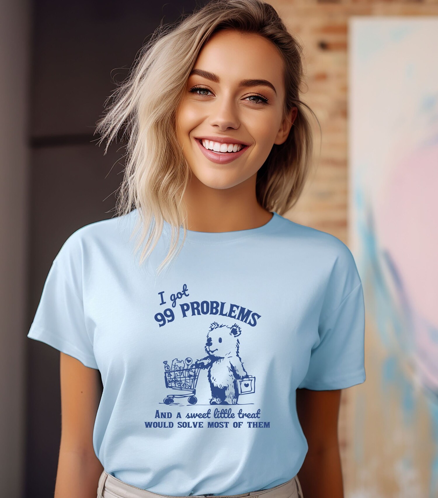 99 Problems Sweet Treat Vintage T-Shirt Funny Sarcastic 90s Retro Unisex Adult Tee image 2