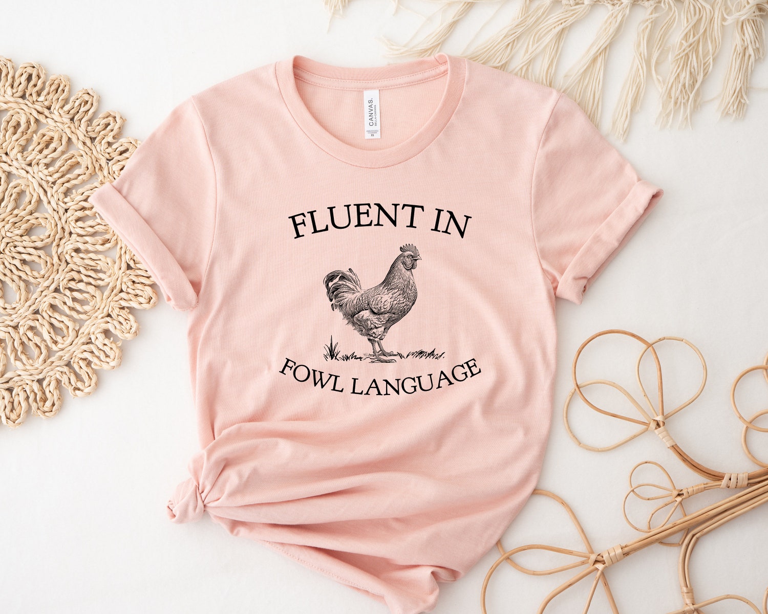 Funny Chicken Shirt - Fluent in Fowl Language - Gift for Chicken Lovers Farmers Country Girls image 3