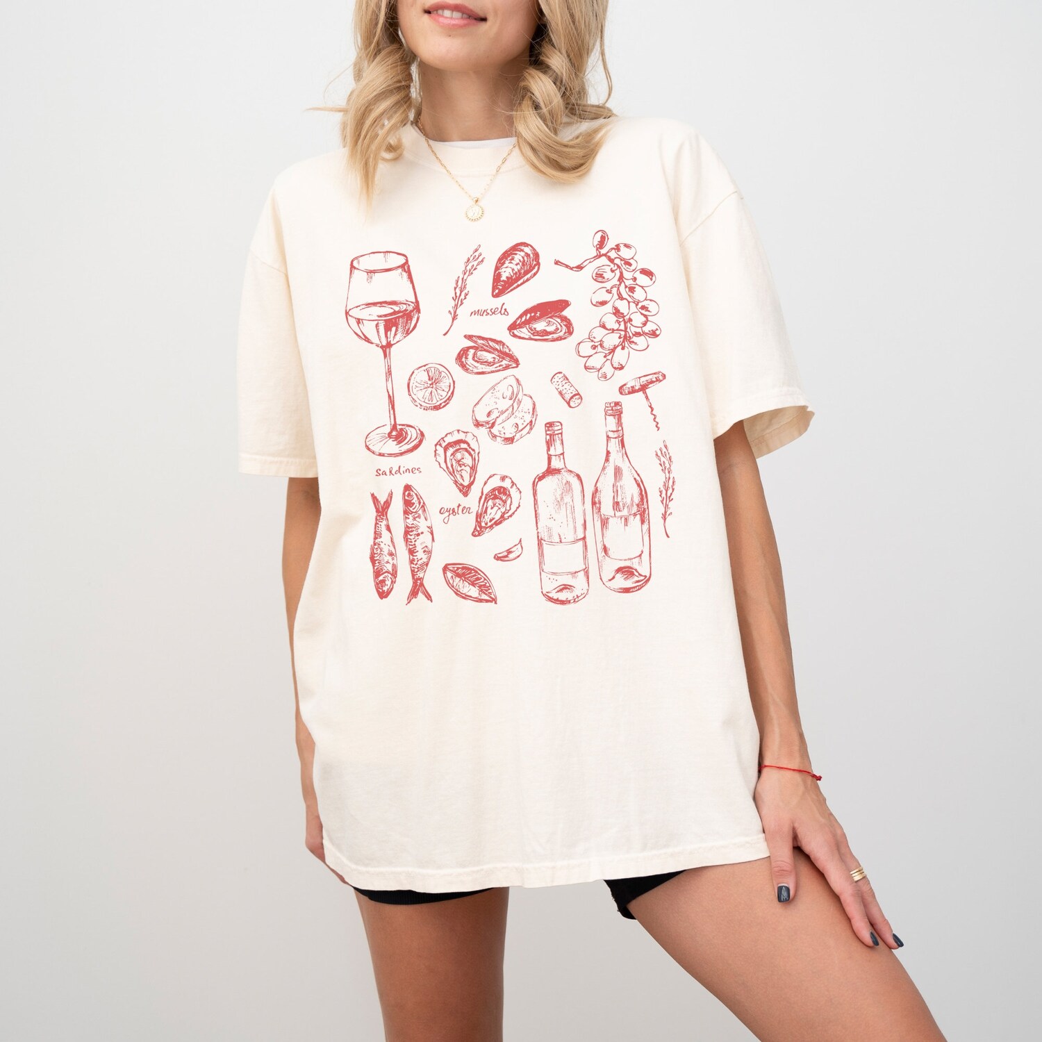 Italy La Dolce Vita Shirt - Ciao Bella Sardines Tomato Girl Summer Ocean Inspired Soft Girl Outfit image 1